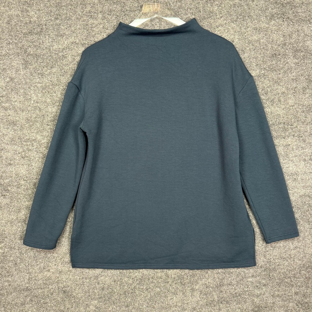 Free Fly Sweatshirt Womens Medium Blue Mock Neck Bamboo Thermal‎ Fleece Top - Picture 4 of 10